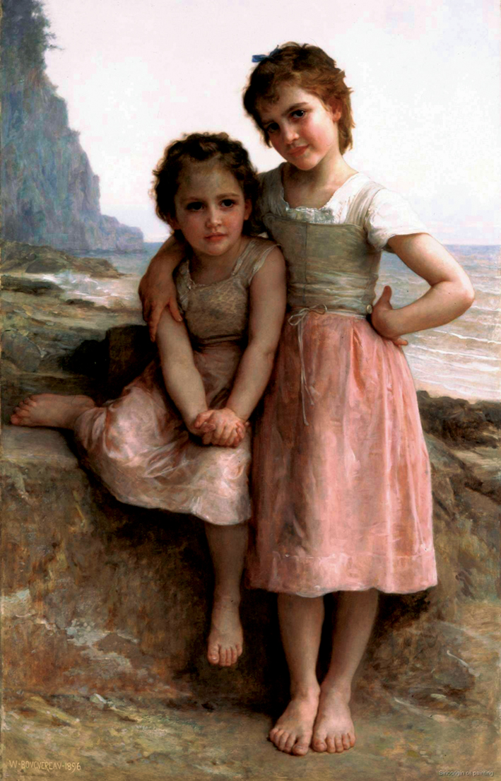  阿道夫·布格罗 Adolphe Bouguereau —— 在布满岩石的海滩上